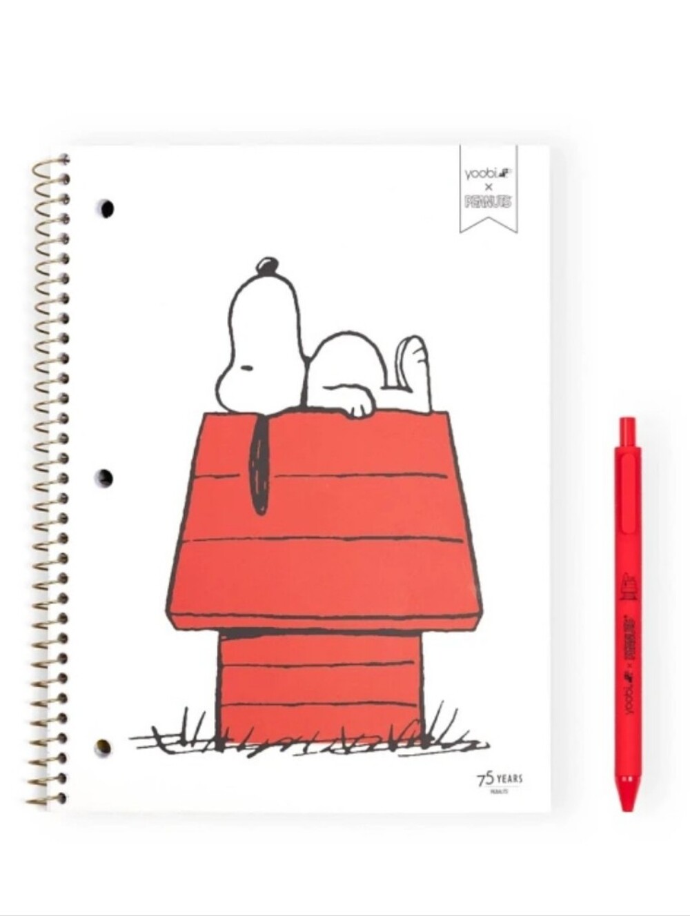 Yoobi X Peanuts Snoopy Doghouse Spiral Notebook w/Pen